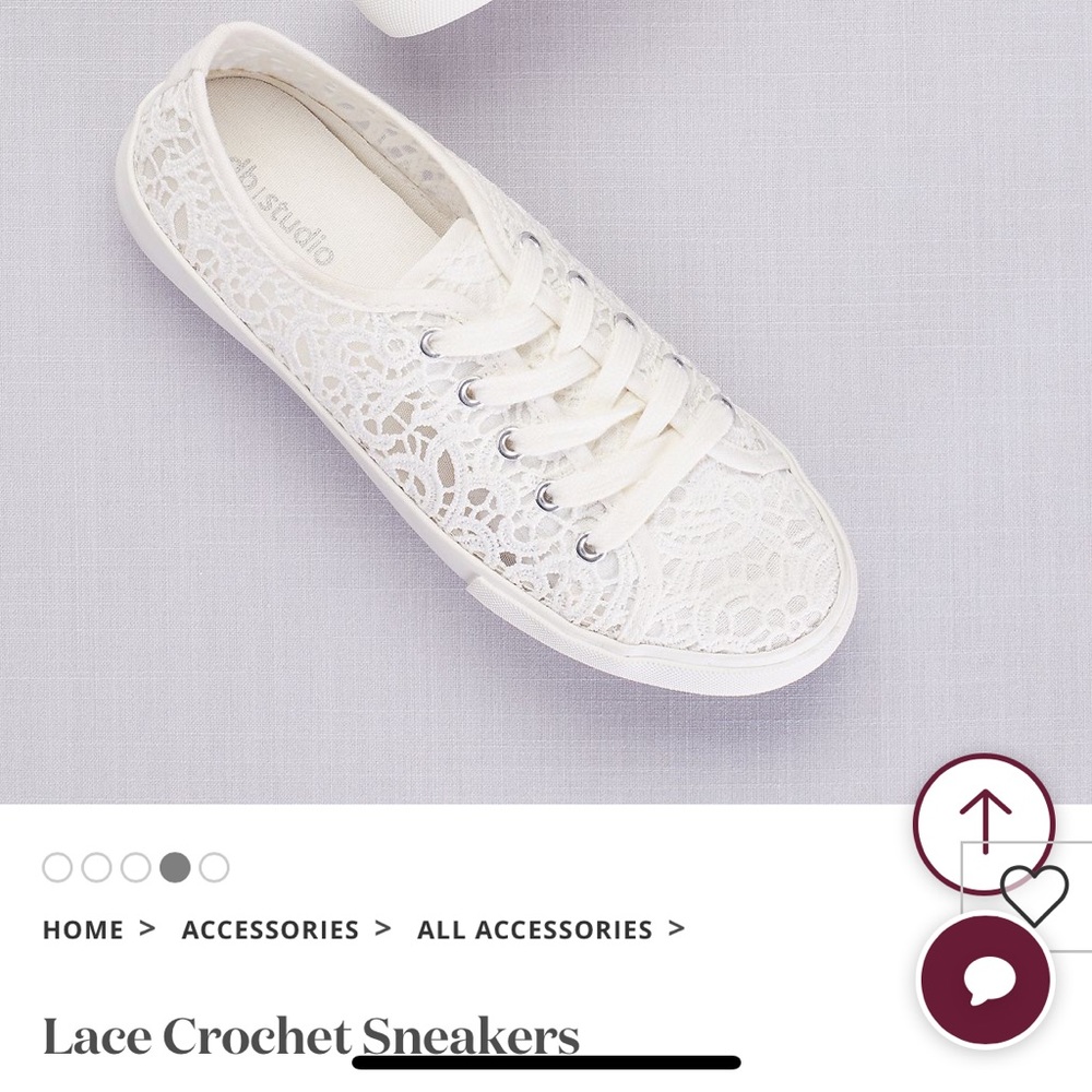 David’s Bridal Lace Crochet Sneakers size 7